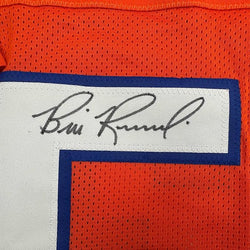 Framed Autographed/Signed Bill Romanowski 35x39 Denver Retro Orange Football Jersey Beckett BAS COA