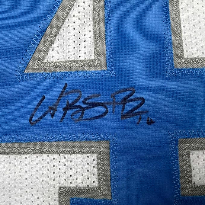 Framed Autographed/Signed Amon-Ra St. Brown 35x39 Detroit White Football Jersey Beckett BAS COA
