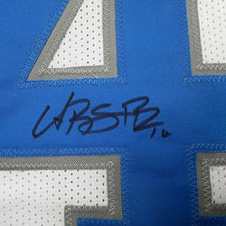 Framed Autographed/Signed Amon-Ra St. Brown 35x39 Detroit White Football Jersey Beckett BAS COA