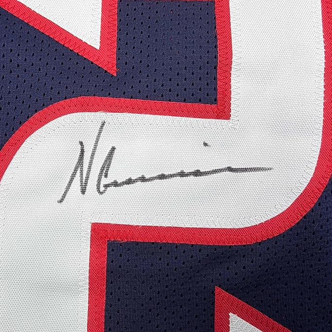 Framed Autographed/Signed Nico Collins 35x39 Houston Blue Rookie Football Jersey JSA COA