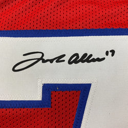Framed Facsimile Autographed Josh Allen 35x39 Buffalo Red Reprint Laser Auto Football Jersey Size Men's XL (ONLINE ORDER ONLY)