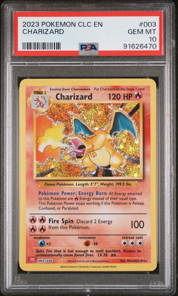 Graded 2023 PKM CLC Charizard #003 CLC Trading Card Game PSA 10 Gem Mint