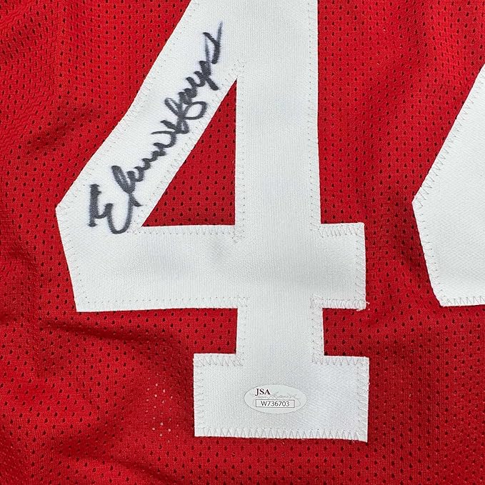 Framed Autographed/Signed Elvin Hayes 35x39 Houston Red Basketball Jersey JSA COA