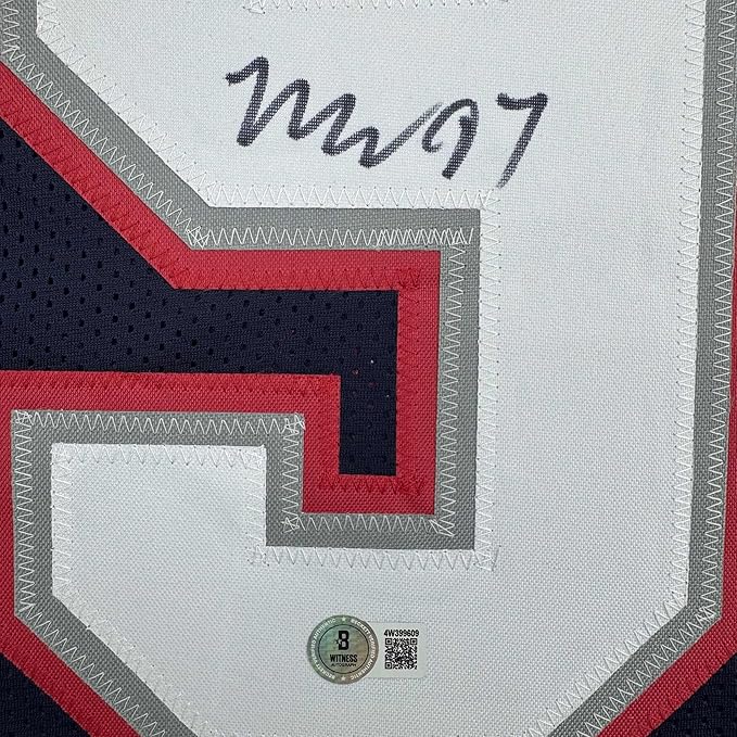 Framed Autographed/Signed Milton Williams 35x39 New England Blue Football Jersey Beckett BAS COA