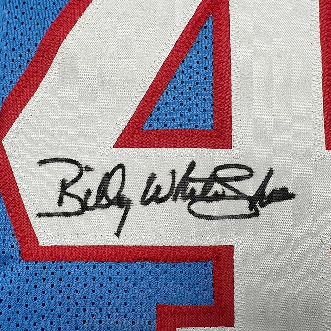 Framed Autographed/Signed Billy White Shoes Johnson 35x39 Tennessee Retro Light Blue Football Jersey JSA COA