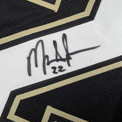 Framed Autographed/Signed Mark Ingram II 35x39 New Orleans Black Alternate Football Jersey JSA COA