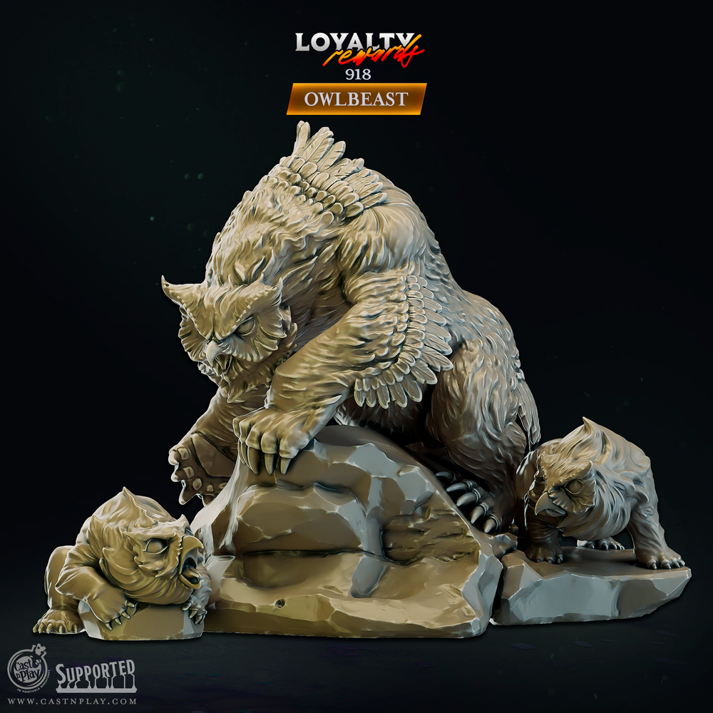 3D Printed Cast n Play Owlbear 28mm 32mm D&D (Online Only)