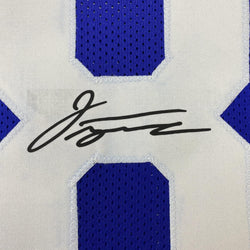 Framed Facsimile Autographed Jonathan Taylor 35x39 Indianapolis Blue Reprint Laser Auto Football Jersey (ONLINE ORDER ONLY)