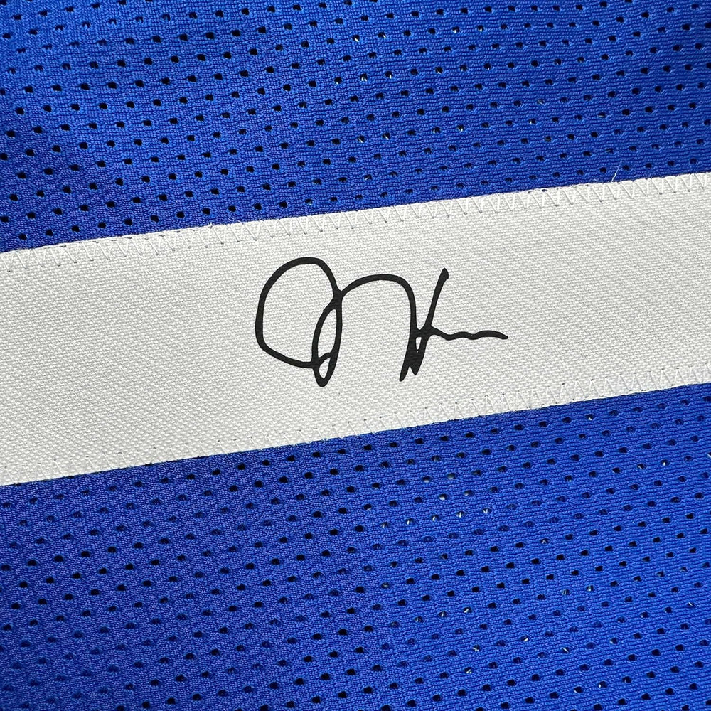 Framed Facsimile Autographed James Harden 35x39 Los Angeles LA Blue Reprint Laser Auto Basketball Jersey (ONLINE ORDER ONLY)