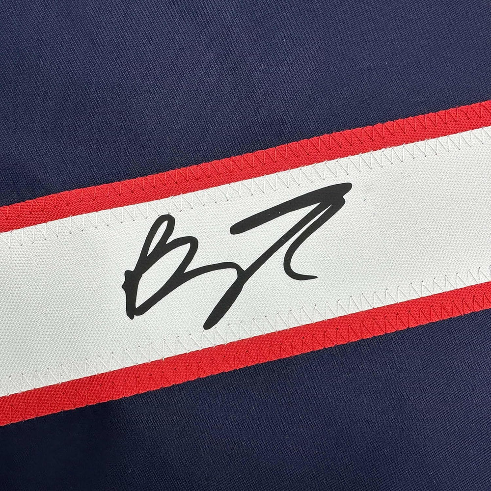 Framed Facsimile Autographed Brady Tkachuk 35x39 United States USA Blue 2025 4 Nations Face-Off Reprint Laser Auto Hockey Jersey (ONLINE ORDER ONLY)