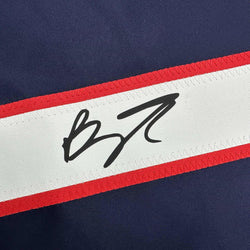 Framed Facsimile Autographed Brady Tkachuk 35x39 United States USA Blue 2025 4 Nations Face-Off Reprint Laser Auto Hockey Jersey (ONLINE ORDER ONLY)