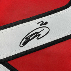 Framed Facsimile Autographed Sebastian Aho 35x39 Carolina Red Reprint Laser Auto Hockey Jersey (ONLINE ORDER ONLY)