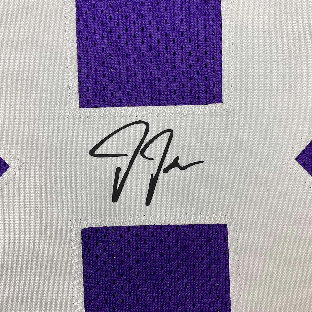 Framed Facsimile Autographed Justin Jefferson 35x39 Minnesota Purple Reprint Laser Auto Football Jersey (ONLINE ORDER ONLY)