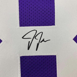 Framed Facsimile Autographed Justin Jefferson 35x39 Minnesota Purple Reprint Laser Auto Football Jersey (ONLINE ORDER ONLY)