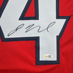Framed Autographed/Signed Jaylin Noel 35x39 Houston Red Football Jersey JSA COA
