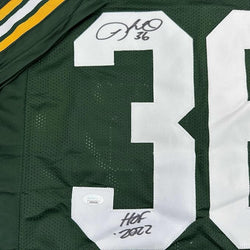 Framed Autographed/Signed Leroy Butler 35x39 HOF 2022 Green Bay Green Football Jersey JSA COA