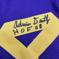 Framed Autographed/Signed Adrian Dantley 35x39 HOF 2008 Utah Purple Basketball Jersey Beckett BAS COA