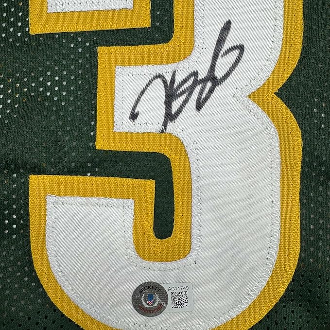Framed Autographed/Signed Kevin Durant 35x39 Seattle Green Basketball Jersey Beckett BAS COA (ONLINE ORDER ONLY)
