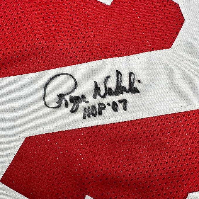 Framed Autographed/Signed Roger Wehrli 35x39 HOF 07 Arizona Red Football Jersey JSA COA