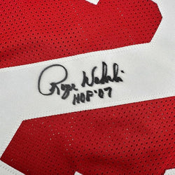 Framed Autographed/Signed Roger Wehrli 35x39 HOF 07 Arizona Red Football Jersey JSA COA