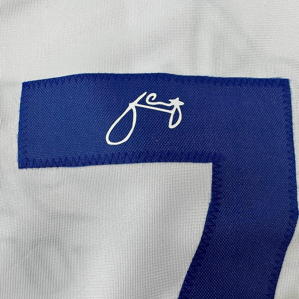 Framed Facsimile Autographed Julio Urias 35x39 Los Angeles LA White Reprint Laser Auto Baseball Jersey (ONLINE ORDER ONLY)