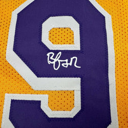 Framed Facsimile Autographed Bronny James Jr. 35x39 Los Angeles LA Yellow Reprint Laser Auto Basketball Jersey (ONLINE ORDER ONLY)