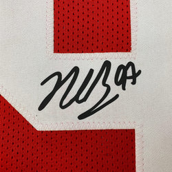 Framed Facsimile Autographed Nick Bosa 35x39 San Francisco Red Reprint Laser Auto Football Jersey (ONLINE ORDER ONLY)