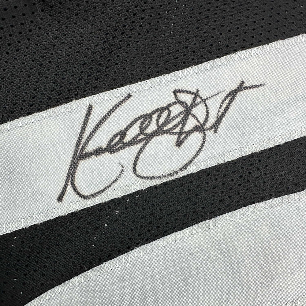 Framed Autographed/Signed Kordell Stewart 35x39 Pittsburgh Black Football Jersey Beckett BAS COA