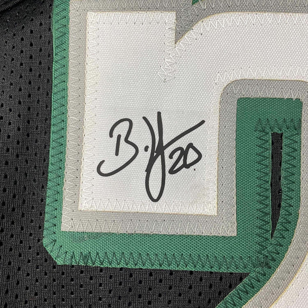 Framed Facsimile Autographed Brian Dawkins 35x39 Philadelphia Black Reprint Laser Auto Football Jersey (ONLINE ORDER ONLY)