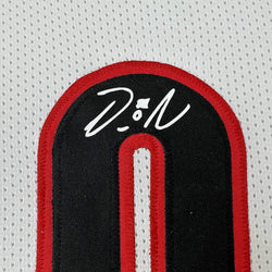 Framed Facsimile Autographed Damian Lillard 35x39 Portland White Reprint Laser Auto Basketball Jersey (ONLINE ORDER ONLY)