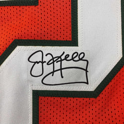 Framed Facsimile Autographed Jim Kelly 35x39 Miami Orange Reprint Laser Auto College Football Jersey (ONLINE ORDER ONLY)