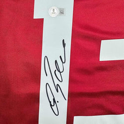Framed Autographed/Signed Michael Ballack FC Bayern Munich 35x39 Red Soccer Futbol Jersey Beckett BAS COA