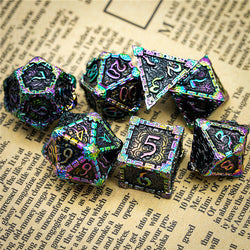Black Rainbow Metal Dice（Dagger of Venom）7-Dice Udixi RPG (Online Only)
