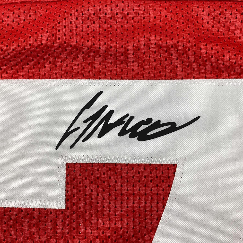 Framed Facsimile Autographed CJ C.J. Stroud 35x39 Ohio State Red Reprint Laser Auto College Football Jersey (ONLINE ORDER ONLY)