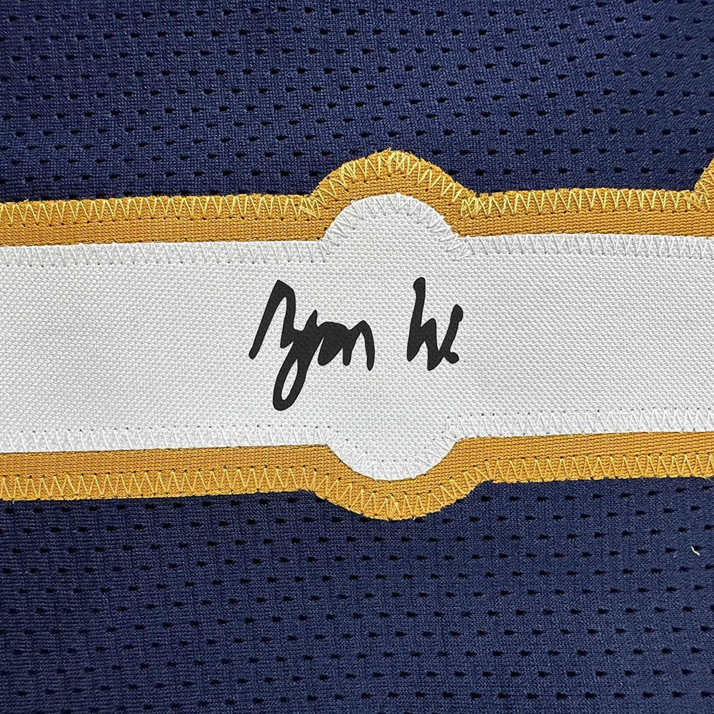 Framed Facsimile Autographed Zion Williamson 35x39 New Orleans Blue Reprint Laser Auto Basketball Jersey (ONLINE ORDER ONLY)