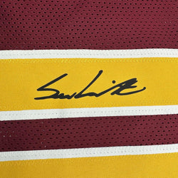 Framed Facsimile Autographed Sam Leavitt 35x39 Arizona State Red Reprint Laser Auto College Football Jersey (ONLINE ORDER ONLY)