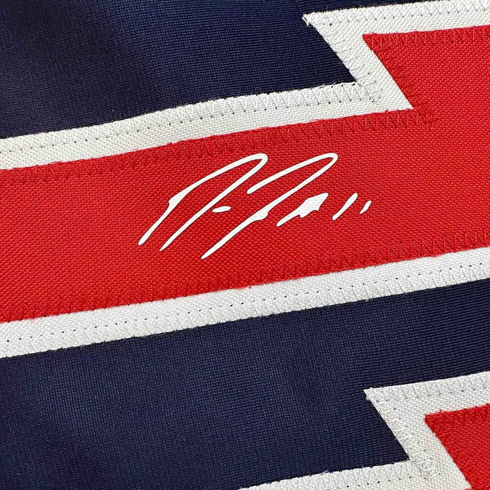Framed Facsimile Autographed Jose Ramirez 35x39 Cleveland Blue Reprint Laser Auto Baseball Jersey (ONLINE ORDER ONLY)
