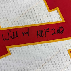 Framed Autographed/Signed Willie Roaf 35x39 HOF 2012 Kansas City White Football Jersey Beckett BAS COA