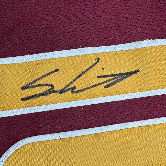 Framed Autographed/Signed Sam Leavitt 35x39 Arizona State Maroon College Football Jersey Beckett BAS COA