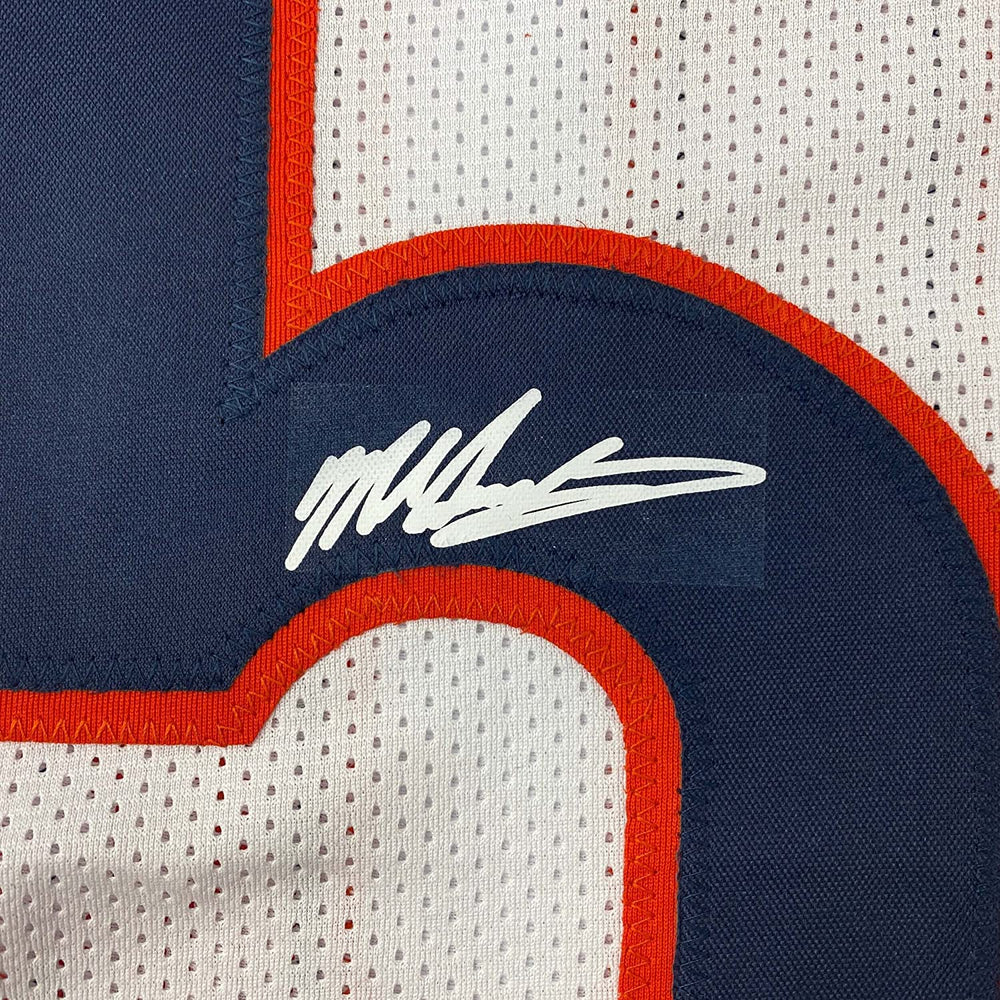 Framed Facsimile Autographed Mike Singletary 35x39 Chicago White Reprint Laser Auto Football Jersey Size Men's XL (ONLINE ORDER ONLY)
