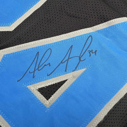 Framed Autographed/Signed Alex Anzalone 35x39 Detroit Black Football Jersey Beckett BAS COA