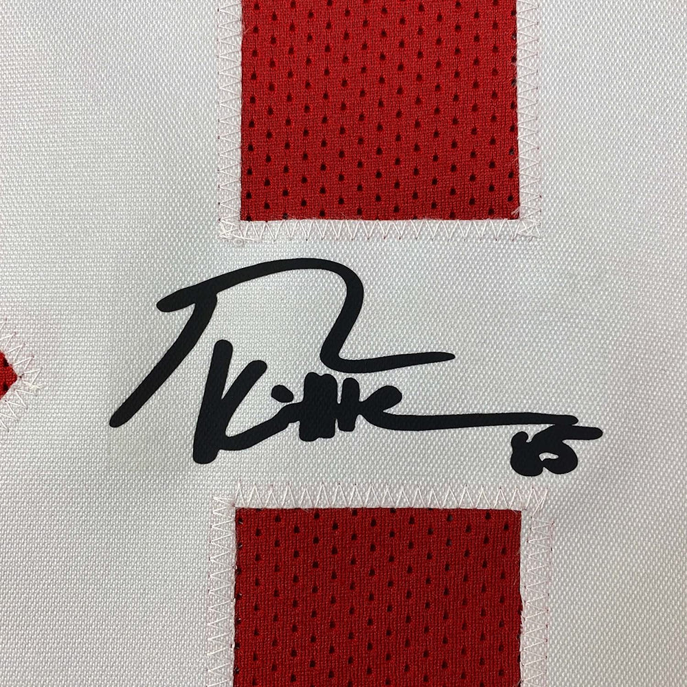 Framed Facsimile Autographed George Kittle 35x39 San Francisco Red Reprint Laser Auto Football Jersey Size Men's XL (ONLINE ORDER ONLY)