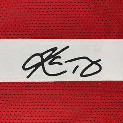Framed Facsimile Autographed Kyler Murray 35x39 Oklahoma Red Reprint Laser Auto College Football Jersey (ONLINE ORDER ONLY)