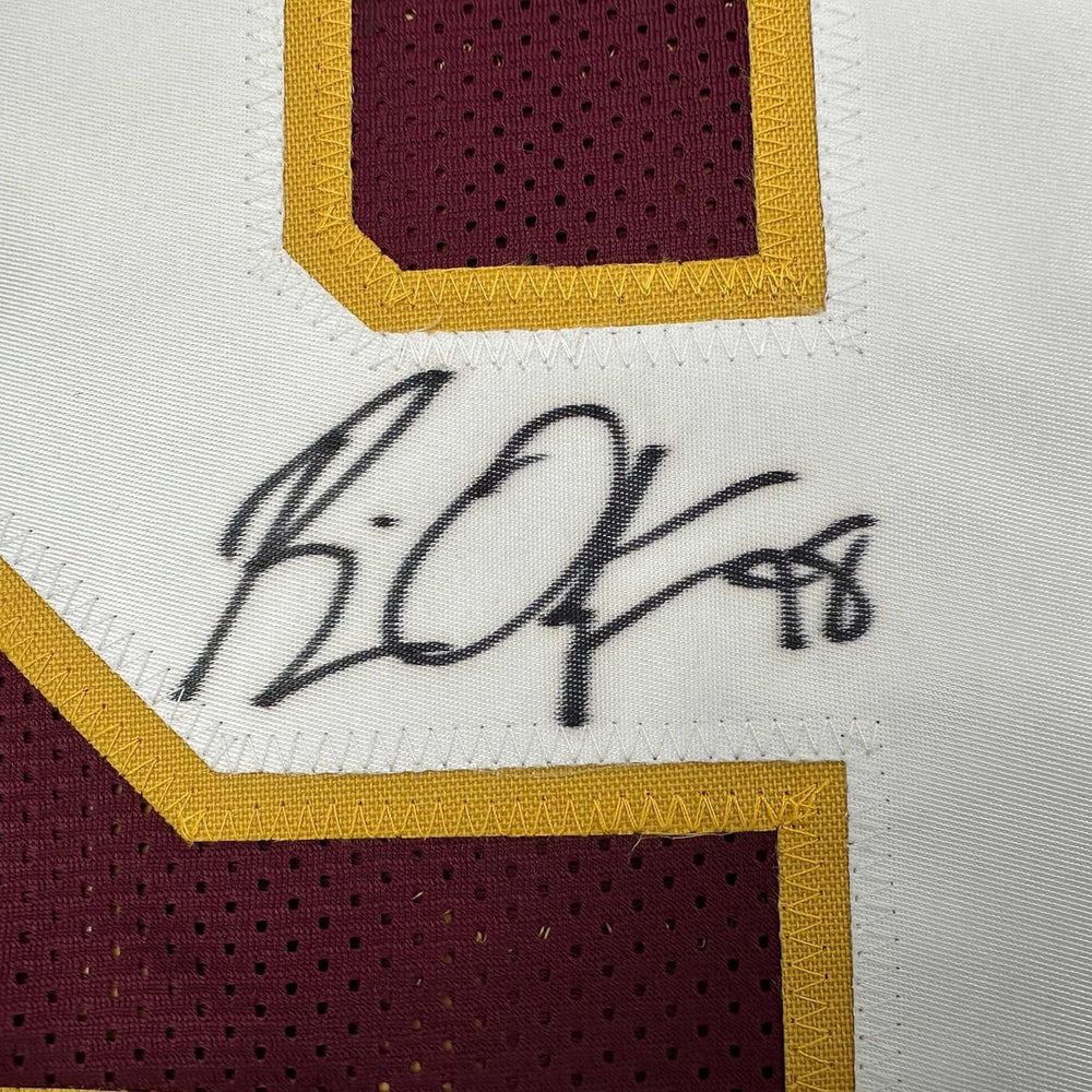 Framed Autographed/Signed Brian Orakpo 35x39 Washington Burgundy Football Jersey JSA COA