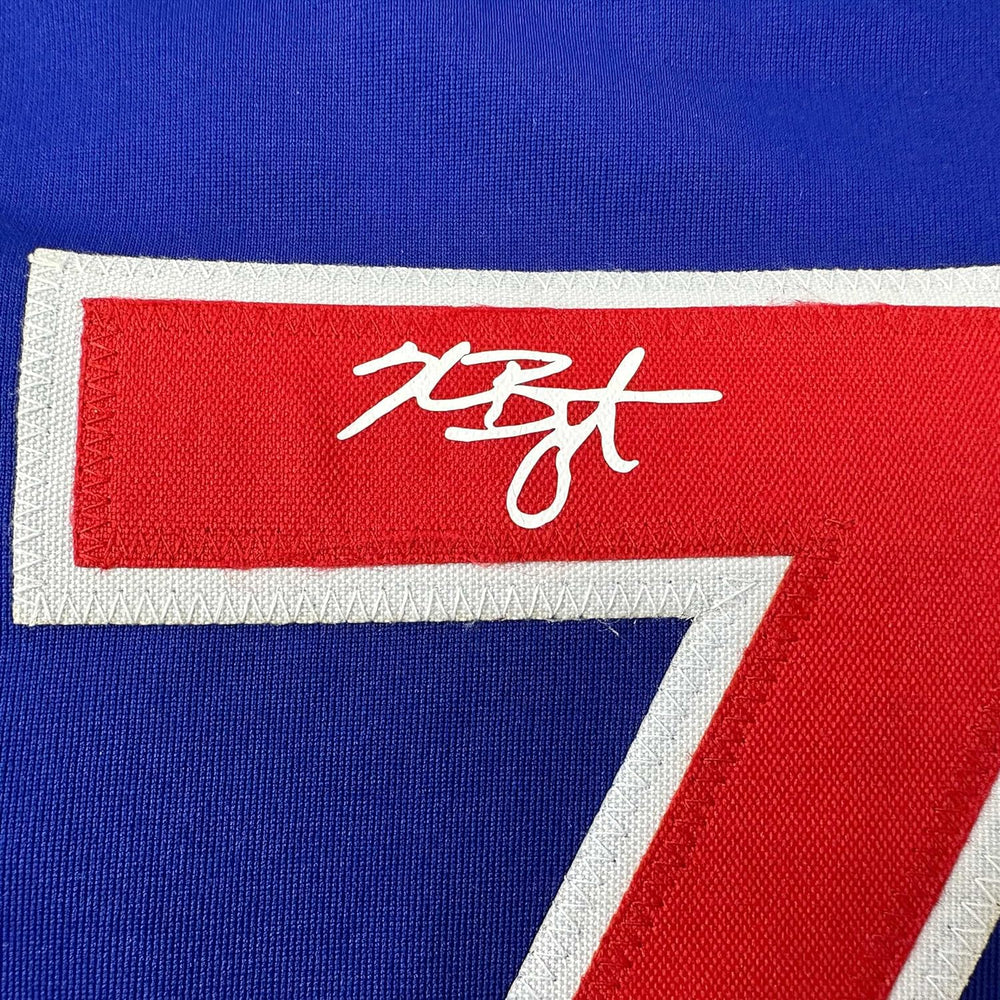 Framed Facsimile Autographed Kris Bryant 35x39 Chicago Blue Reprint Laser Auto Baseball Jersey (ONLINE ORDER ONLY)
