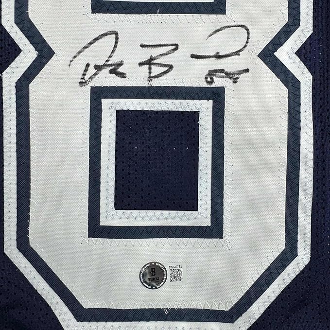 Framed Autographed/Signed Dez Bryant 35x39 Dallas Blue Football Jersey Beckett BAS COA