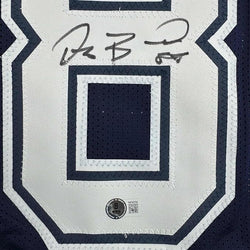 Framed Autographed/Signed Dez Bryant 35x39 Dallas Blue Football Jersey Beckett BAS COA