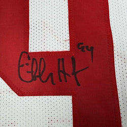 Framed Autographed/Signed Charles Haley 35x39 San Francisco White Football Jersey JSA COA