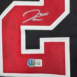 Framed Autographed/Signed James Wood 35x39 Washington Black Baseball Jersey Beckett BAS COA
