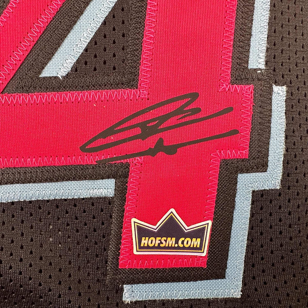Framed Facsimile Autographed Tyler Herro 35x39 Miami Black Vice City Reprint Laser Auto Basketball Jersey (ONLINE ORDER ONLY)